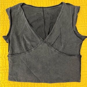 SHEIN Gray Fitted Crop Tank Top UNWORN